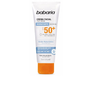 Crème visage à l'ACIDE HYALURONIQUE SOLAIRE SPF50+ 75 ml