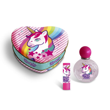 Lot de 4 étuis métalliques en forme de cœur de licorne