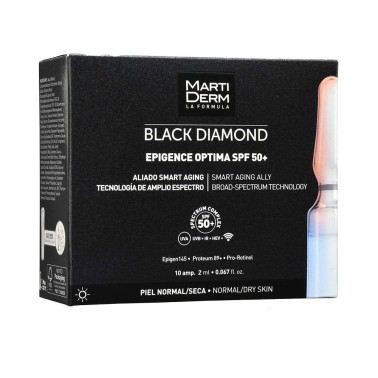 BLACK DIAMOND EPIGENCE OPTIMA ampoules peaux normales-sèches SPF50+ x 2ml
