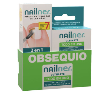 NAILNER BRUSH 2 EN 1 ANTIFONGIQUE BROSSE ÉTUI 2 pcs